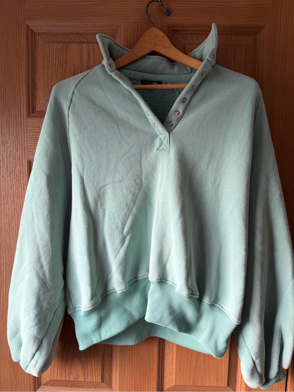 Papermoon Mint Green Snap-Placket Pullover